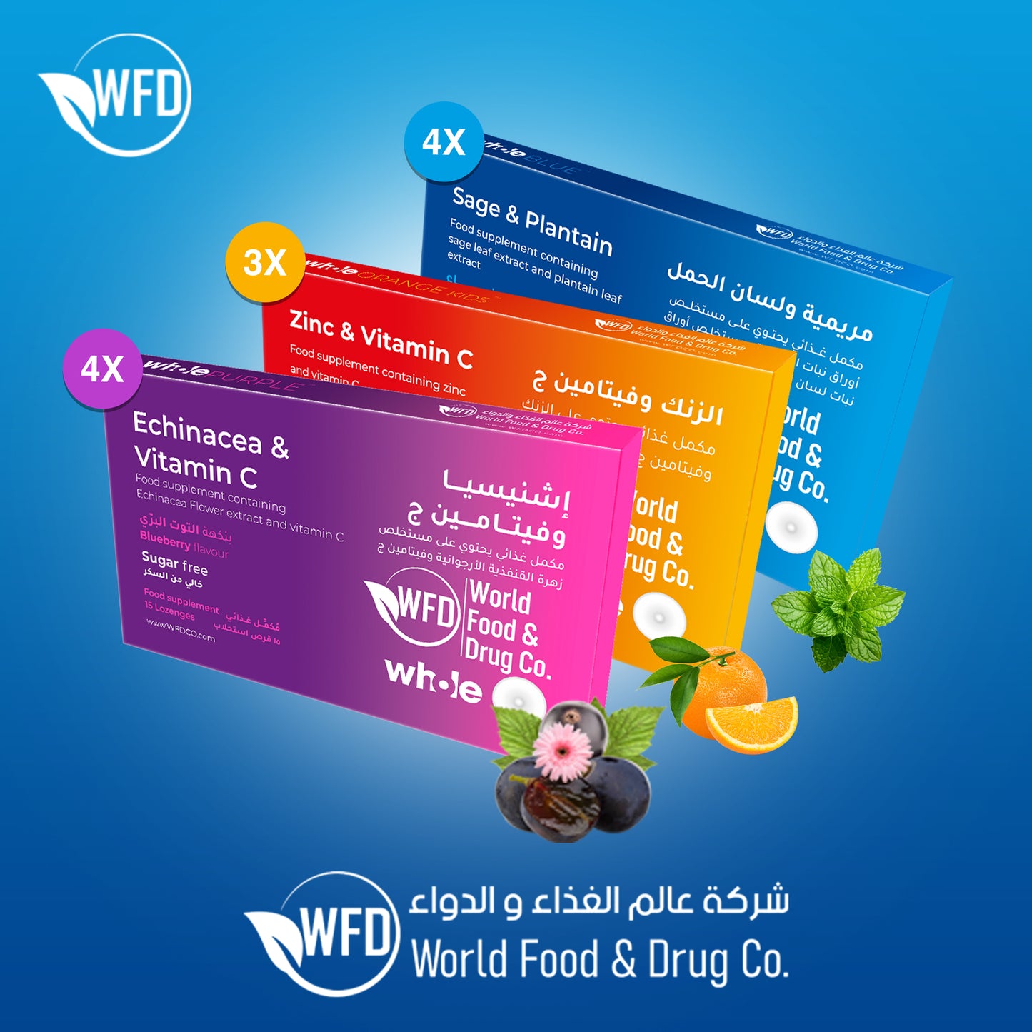 3-in-1 Herbal Lozenges – Echinacea + Vitamin C, Zinc + Vitamin C, Sage & Plantain PSK – Natural Cough & Throat Soothers for Immune Support, Cold & Flu Relief, Fresh Breath & Daily Wellness – 1 Box (11 Packs × 15 Tablets)