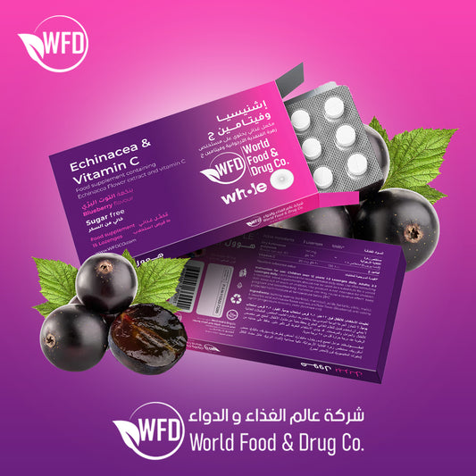 Echinacea & Vitamin C Tablets – Sugar-Free Immunity Support & Cold Relief Supplement – Whole Purple Coneflower Extract with Vitamin C – Natural Multivitamins for Flu Defense & Daily Wellness – 1 Pack contains 15 Lozenges