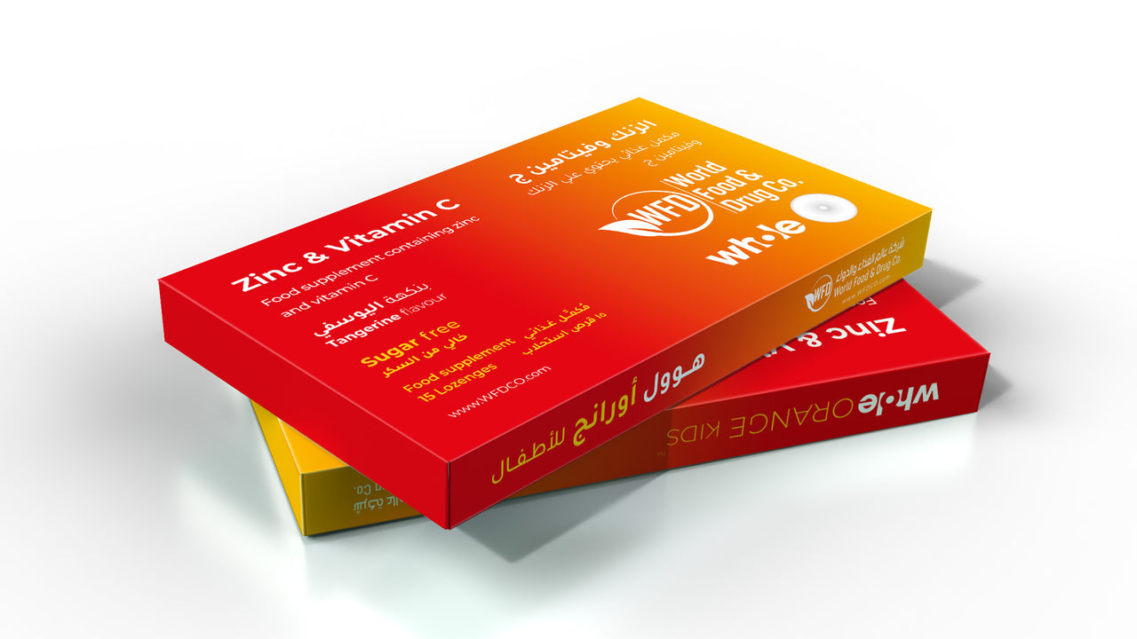 Zinc &  Vitamin C Whole Orange for Children Zinc Oxide 20 mg equivalent to 10 mg of elements and Vitamin C 30 mg