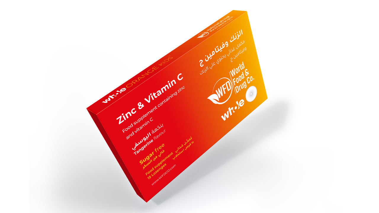 Zinc &  Vitamin C Whole Orange for Children Zinc Oxide 20 mg equivalent to 10 mg of elements and Vitamin C 30 mg