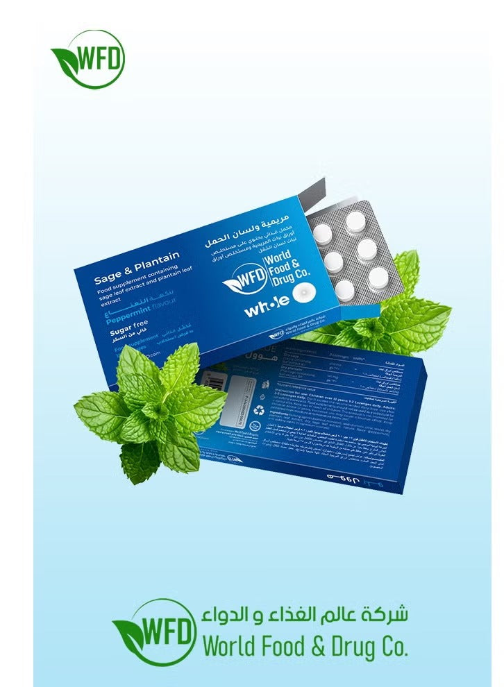 Sage & Plantain Herbal Lozenges with Mint – Sugar-Free Throat Lozenges for Immunity, Sore Throat Relief & Fresh Breath – Herbal Virus Support with Sage & Plantain Leaf Extract